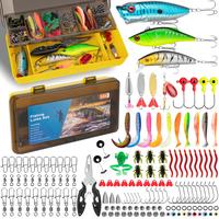 Fishing Lures, 144Pcs Tackle Box Included Crankbaits, Spoon, Hooks, Jigs, Weights and More Other Accessories, Fishing Bait Lu...