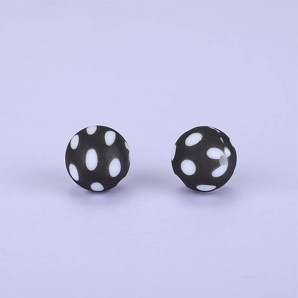 Printed Round Silicone Focal Beads