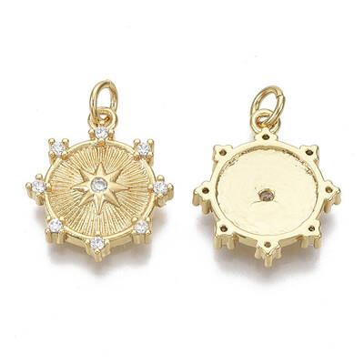 Brass Micro Pave Cubic Zirconia Pendants