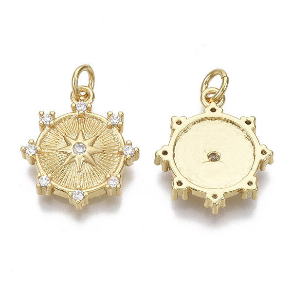 Brass Micro Pave Cubic Zirconia Pendants