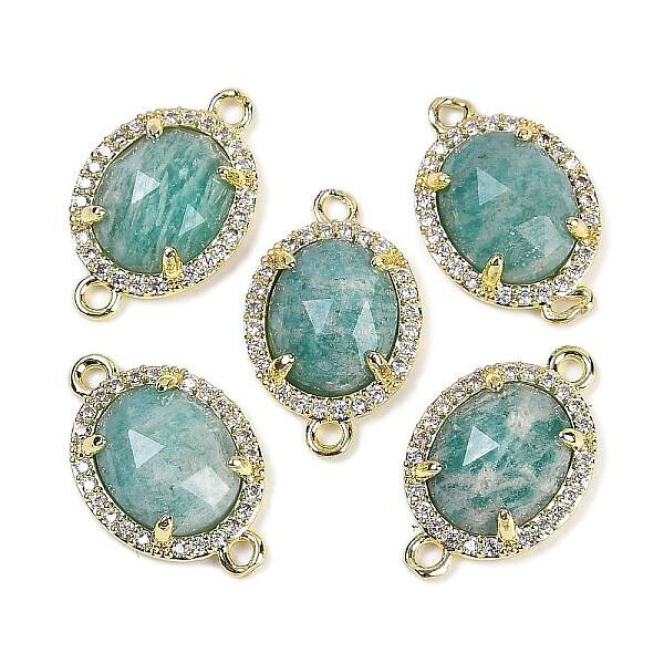 Natural Amazonite Faceted Oval Links