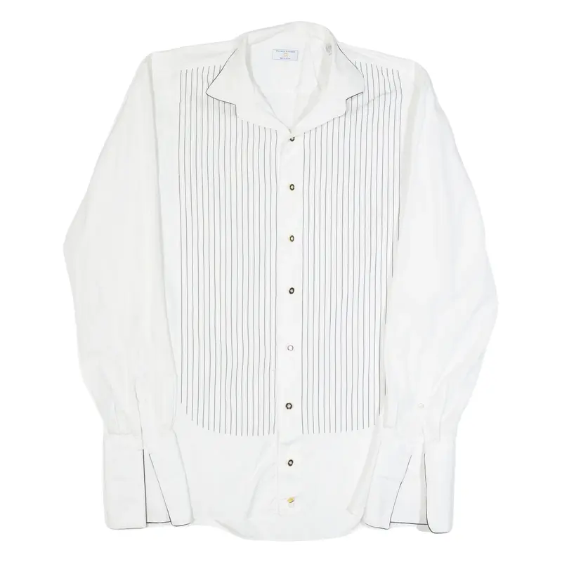 WERNER SCHERER MUNCHEN Mens Formal Shirt White Long Sleeve M