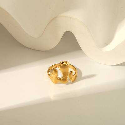 Adjustable Stainless Steel Open Cuff Ring for Women