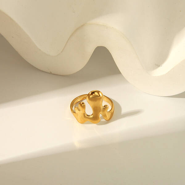 Adjustable Stainless Steel Open Cuff Ring for Women