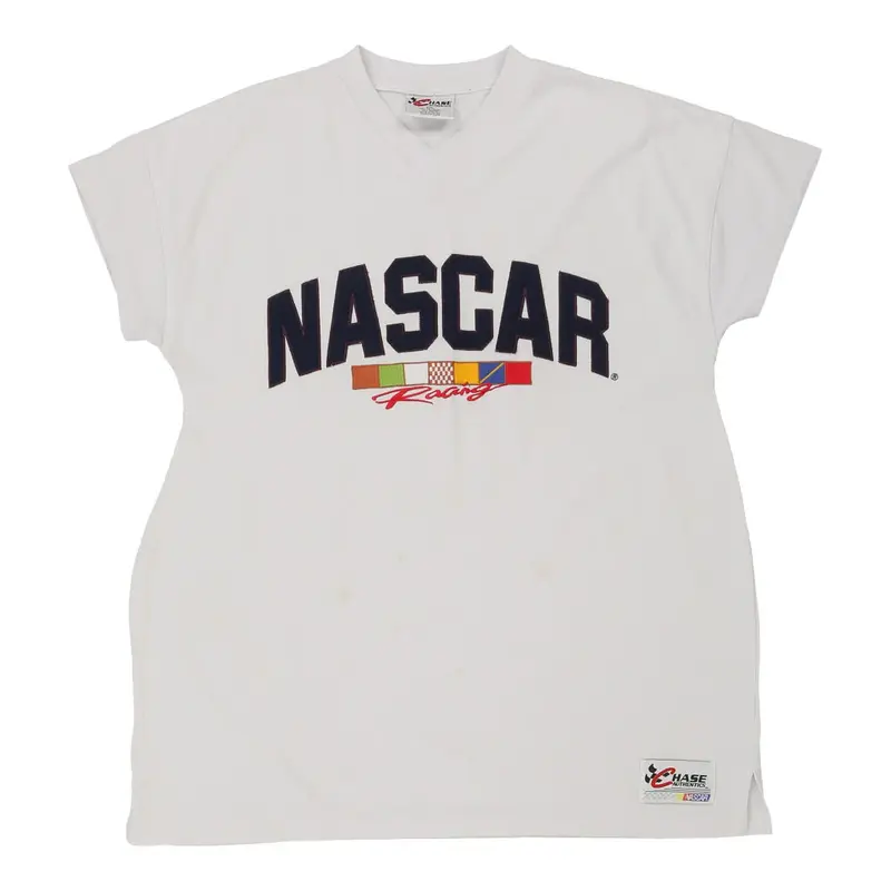 Chase Authentics Nascar T-Shirt - 2XL White Polyester Blend