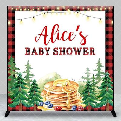 Aperturee Christmas Muffin Custom Name Baby Shower Backdrop, 3X3FT(1X1M), 15 USD, custom baby shower backdrops, DZAH0B180-O