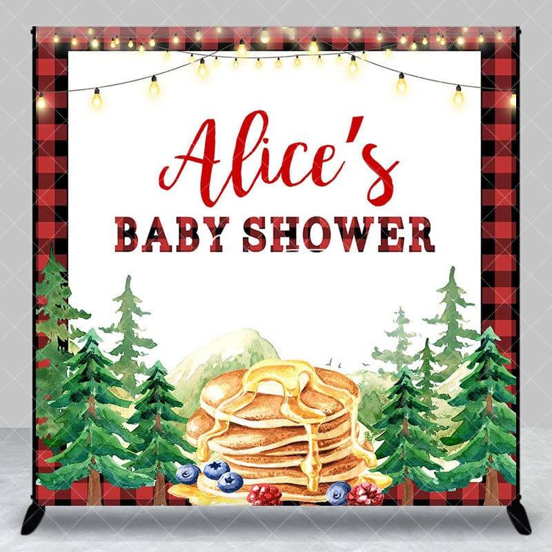 Aperturee Christmas Muffin Custom Name Baby Shower Backdrop, 3X3FT(1X1M), 15 USD, custom baby shower backdrops, DZAH0B180-O