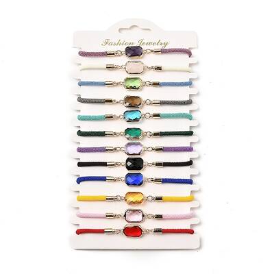 12Pcs 12 Colors Polyester Bracelets