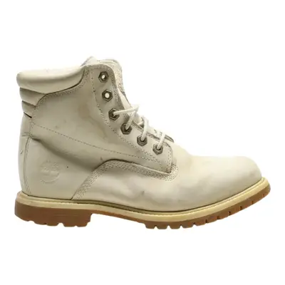 TIMBERLAND Lace-Up Boots Beige Leather Womens UK 6.5