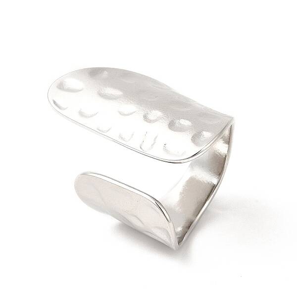 Non-Tarnish 304 Stainless Steel Twist Flat Open Cuff Ring for Women
