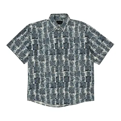 Frank Patterned Shirt - Large Blue Cotton