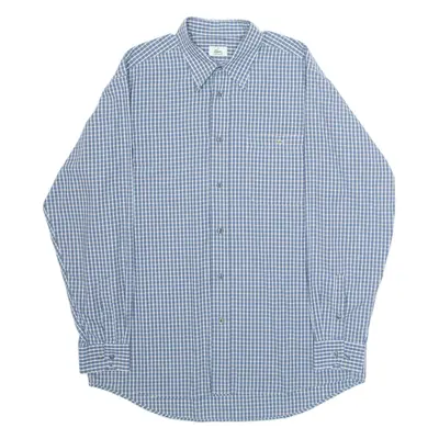 LACOSTE Mens Shirt Blue Gingham Long Sleeve L