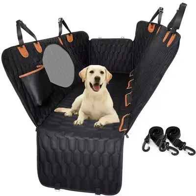 NW3Lbs 4-in-1 Dog Car Seat Cover - Scratchproof & Washable Pet Hammock for Cars, Trucks, SUVs - 54x58 Inch with Mesh Window