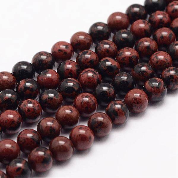 Natural Mahogany Obsidian Bead Strands