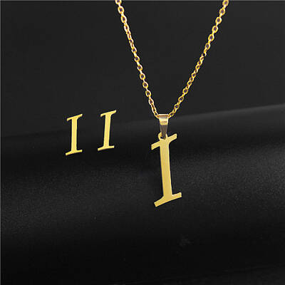 Golden Stainless Steel Initial Letter Jewelry Set