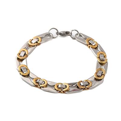201 Stainless Steel Oval Byzantine Chain Bracelets