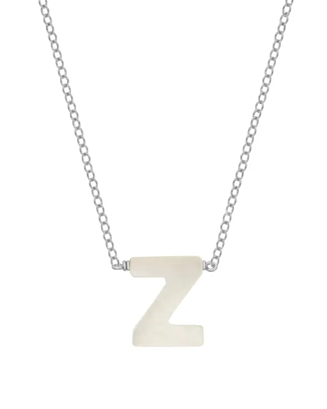 Dawn Initial Necklace | Metal Color: Silver | Style: Z