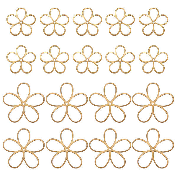 20Pcs 2 Style Brass Filigree Joiners