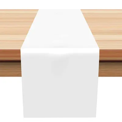 Concise White Solid Table Runner For Dining Room - Aperturee