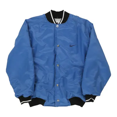 Age 14-16 Nike Spellout Baseball Jacket - Large Blue Nylon Blend