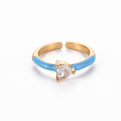 Brass Enamel Cuff Rings