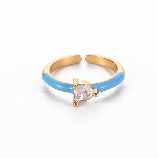Brass Enamel Cuff Rings