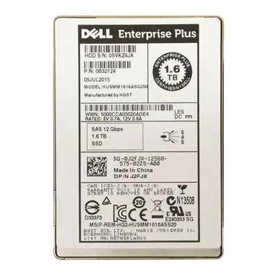 Dell 0J2FJX | 1.6TB Multi-Level Cell SAS 12Gb/s Write Intensive (512e) 2.5-Inch Solid State Drive