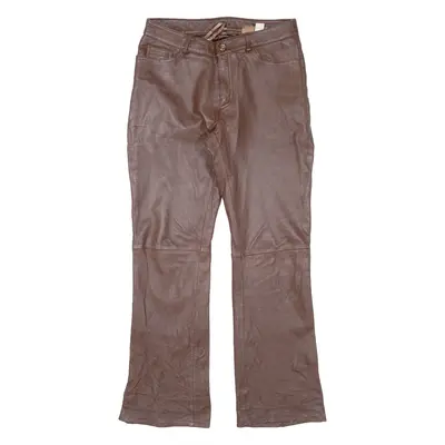 Womens Leather Trousers Brown Regular Bootcut W26 L26