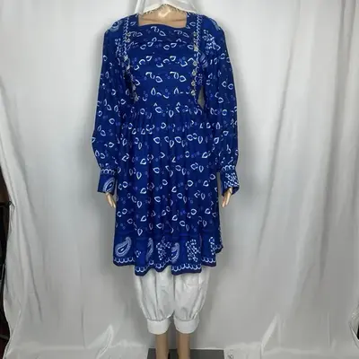 Hazaragi Dress for Women Afghan Tradtional Guli Sib with Gibi Tunban design 100% Cotton Two-Pieces with Pants لباس هزا...