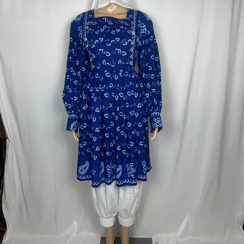 Hazaragi Dress for Women Afghan Tradtional Guli Sib with Gibi Tunban design 100% Cotton Two-Pieces with Pants لباس هزا...