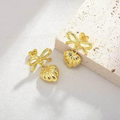 Brass Dangle Stud Earrings