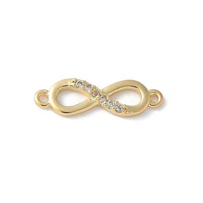 Brass Micro Pave Clear Cubic Zirconia Connector Charms