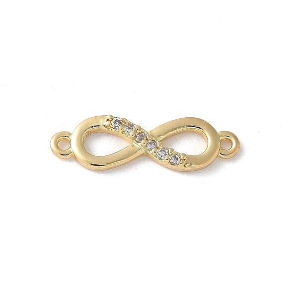 Brass Micro Pave Clear Cubic Zirconia Connector Charms