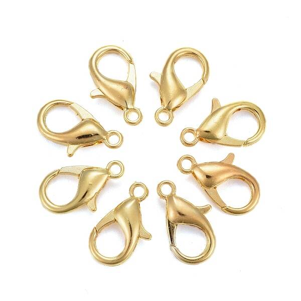Golden Tone Zinc Alloy Lobster Claw Clasps