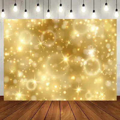 Simple Golden Sparkle Bokeh Happy Birthday Backdrop - Aperturee