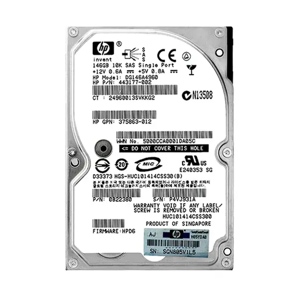 DG146A4960 HP 146GB 3Gb/s SAS 10000 2.5-inch Hard Drive
