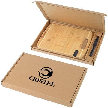 50 Promotional Bamboo Sharpen-It Cutting Board with Knife Gift Box ...
