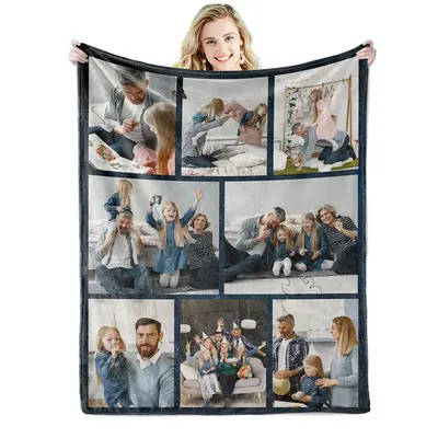 Personalized Blanket With Text Picture Collage - Aperturee