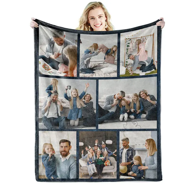 Personalized Blanket With Text Picture Collage - Aperturee