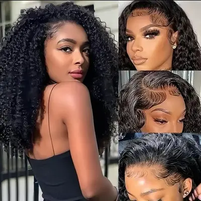 [NEW IN] Wear and Go Glueless Wigs Human Hair Pre Plucked Hair Line Pre Bleached Tiny Konts Pre Cut 4x4 Lace Closure Wigs Afr...