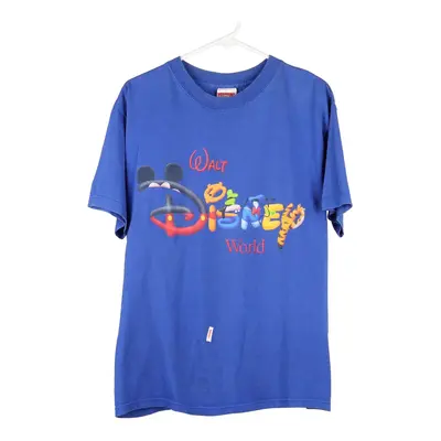 Disney World Mickey Inc T-Shirt - Medium Blue Cotton