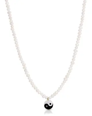 Yin Yang Pearl Necklace | Metal Color: Gold