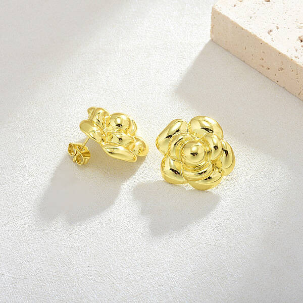 Brass Stud Earrings for Women