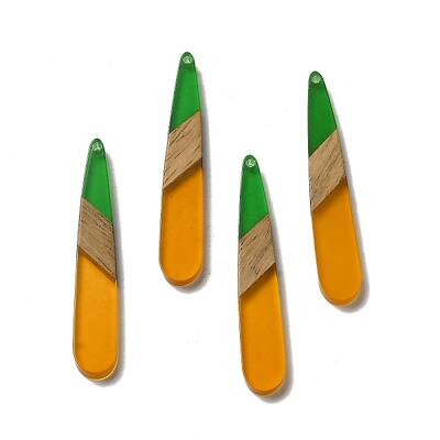 Opaque Resin & Walnut Wood Pendants