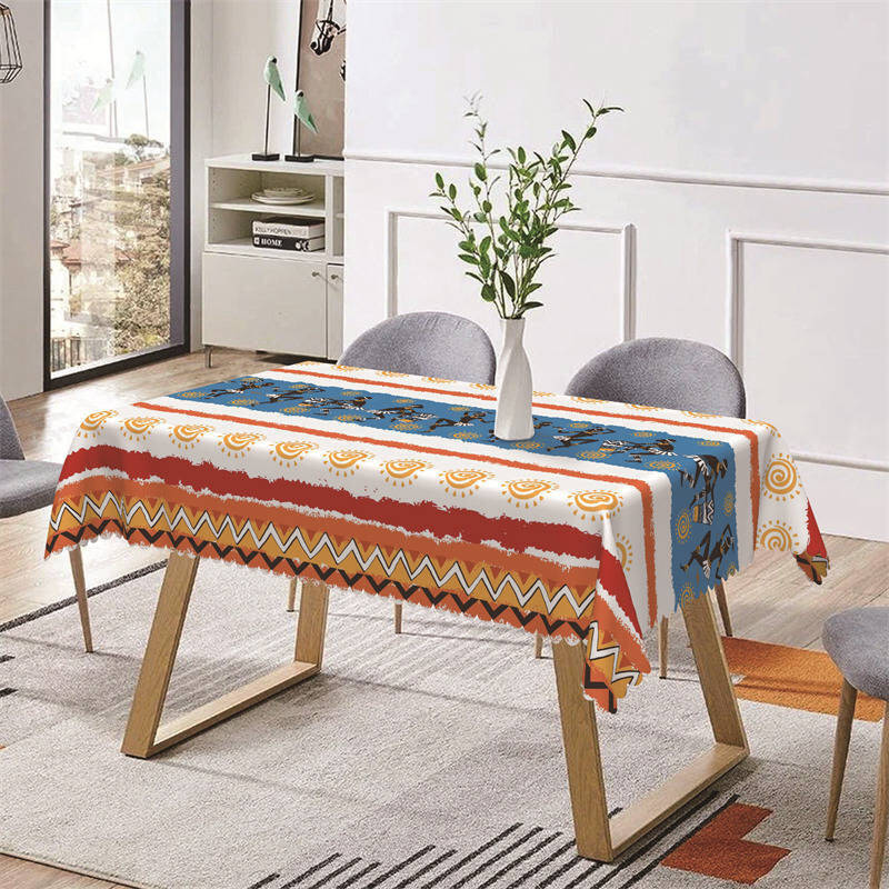 Papuans Dancing African Color Rectangle Tablecloth - Aperturee