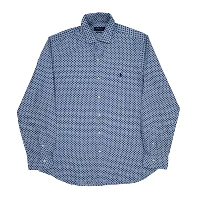 Ralph Lauren Patterned Shirt - XL Blue Cotton