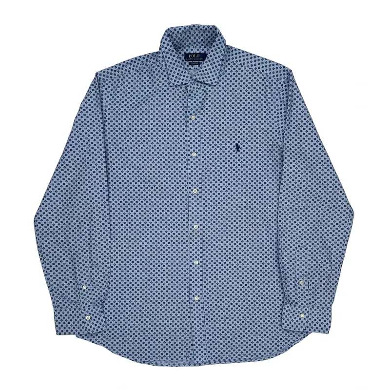 Ralph Lauren Patterned Shirt - XL Blue Cotton