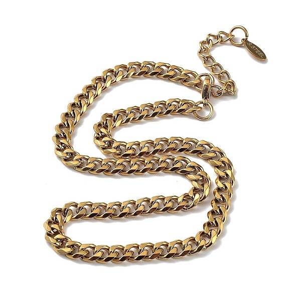 Ion Plating(IP) 304 Stainless Steel Diamond Cut Cuban Link Chain Necklace