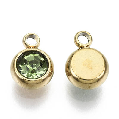 PVD Vacuum Plating 201 Stainless Steel Rhinestone Charms
