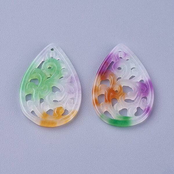 Carved Natural White Jade Pendants